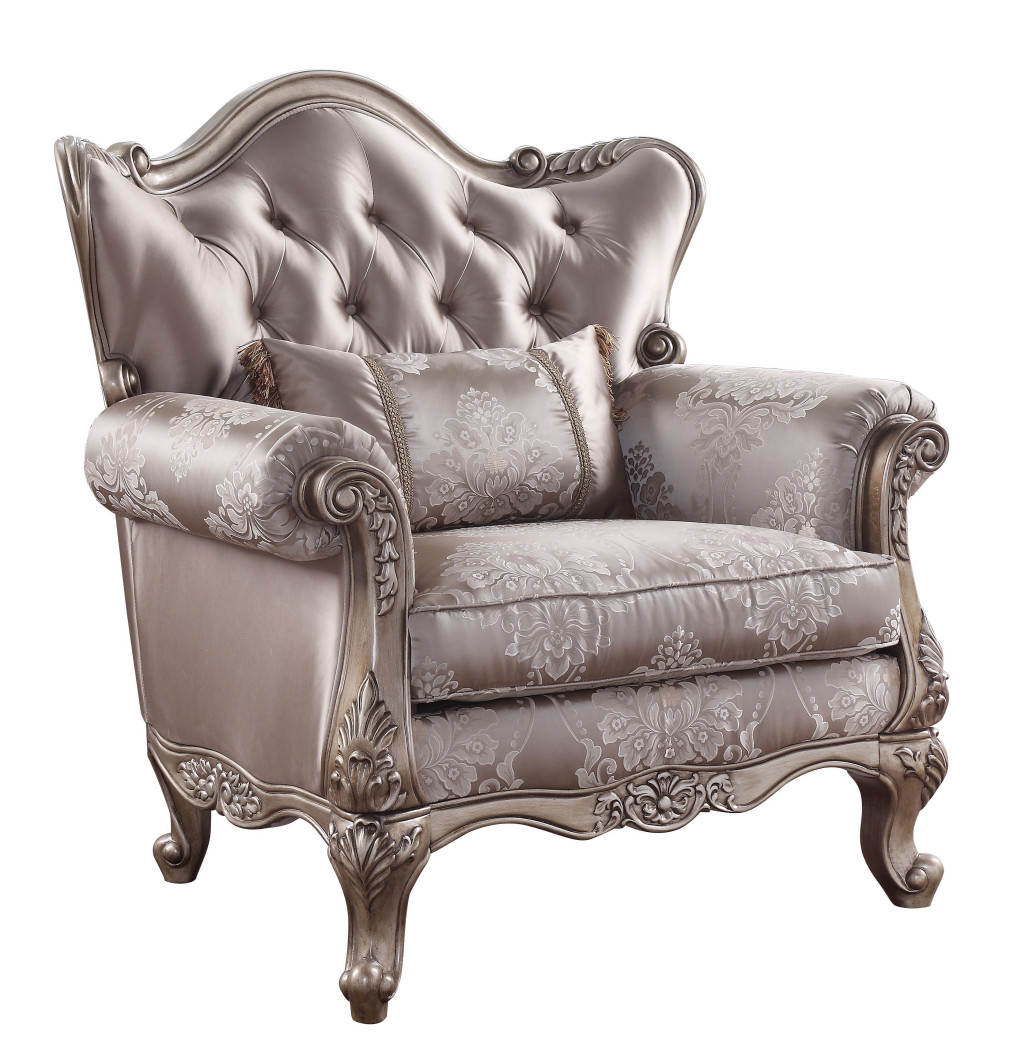 54865 Fabric & Champagne Finish Living Room Jayceon Collection By Acme Furniture