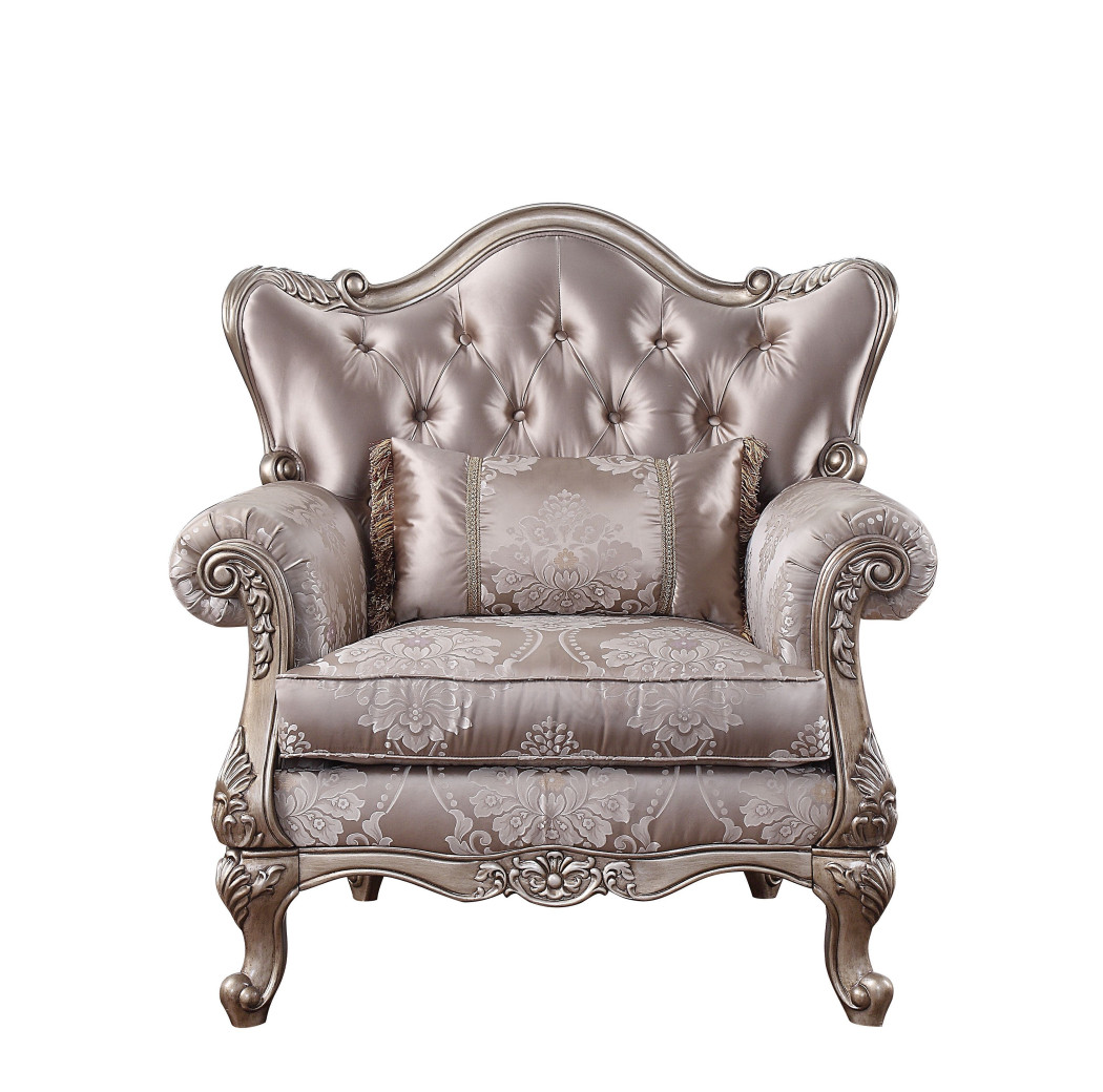 54865 Fabric & Champagne Finish Living Room Jayceon Collection By Acme Furniture