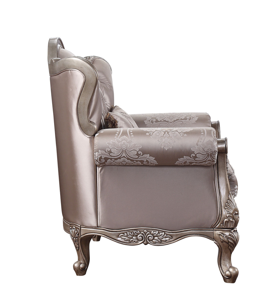54865 Fabric & Champagne Finish Living Room Jayceon Collection By Acme Furniture