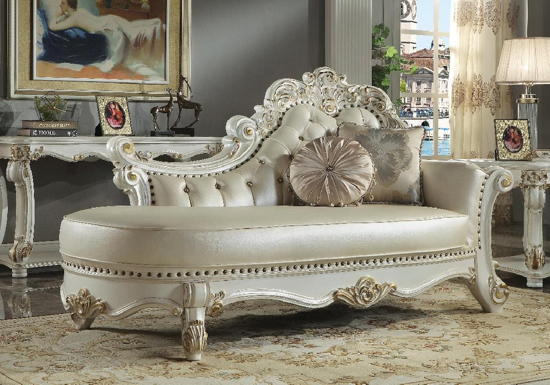 BD01523 Chaise Vendome Antique Pearl Collection by Acme Furniture