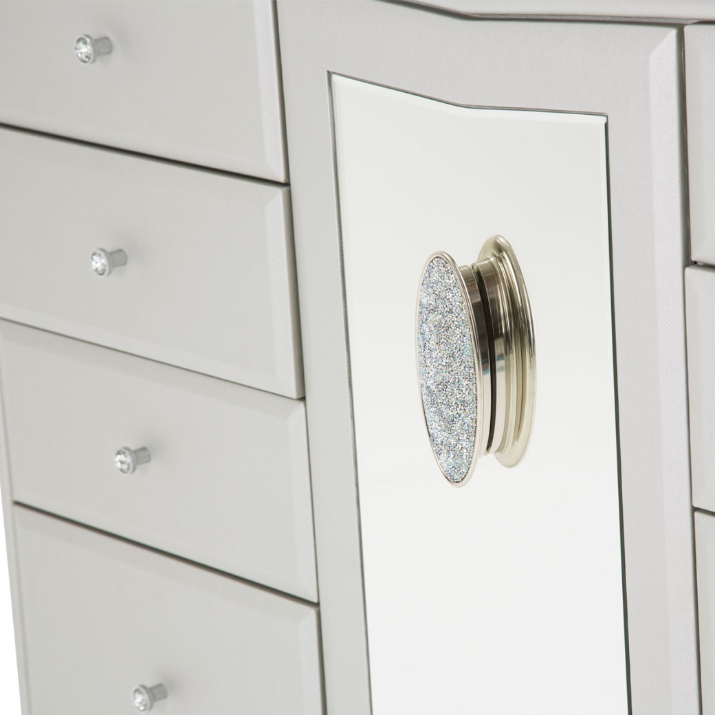 Upholstered Storage Console-Sideboard-Credenza Melrose Plaza by Michael Amini. 9019050-260-118