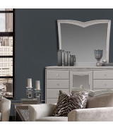Upholstered Storage Console-Sideboard-Credenza Melrose Plaza by Michael Amini. 9019050-260-118