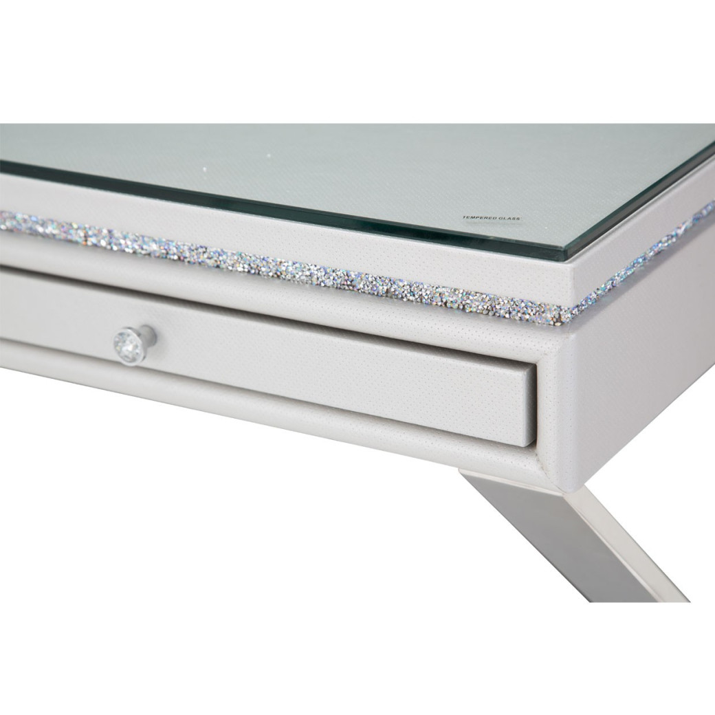 Michael Amini & Jane Seymour Melrose Plaza Writing Desk w/Glass Top