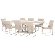 7PC Rectangular Double Pedestal Dining Table Marin Collection By Michael Amini . KI-MRIN002-139