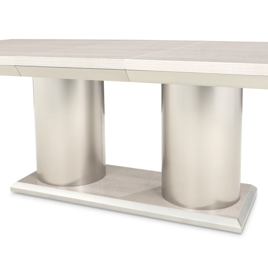 7PC Rectangular Double Pedestal Dining Table Marin Collection By Michael Amini . KI-MRIN002-139