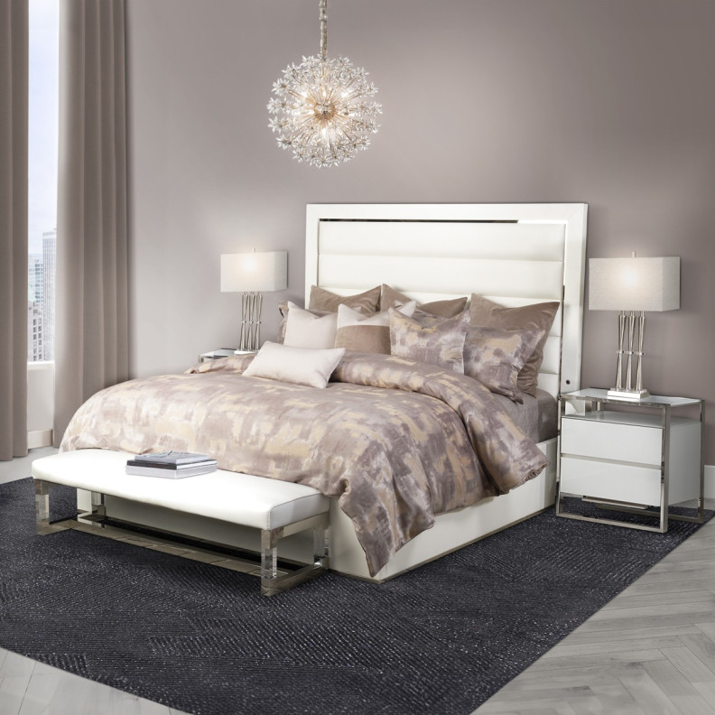 Upholstered Panel Bed (3 Pc) State St Collection By Michael Amini