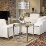 Square End Table Stainless Steel Legs State St. Collection By Michael Amini