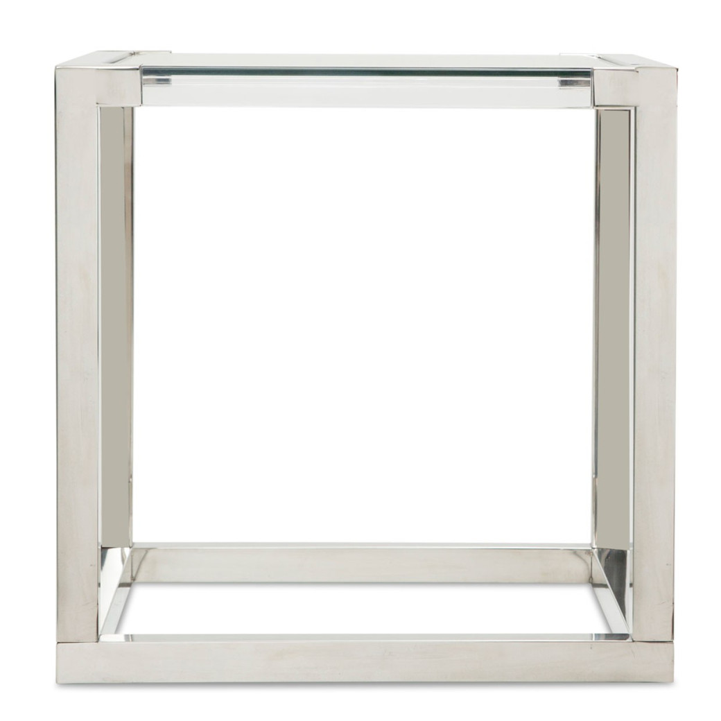 Square End Table Stainless Steel Legs State St. Collection By Michael Amini