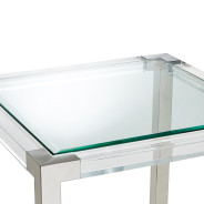 Square End Table Stainless Steel Legs State St. Collection By Michael Amini