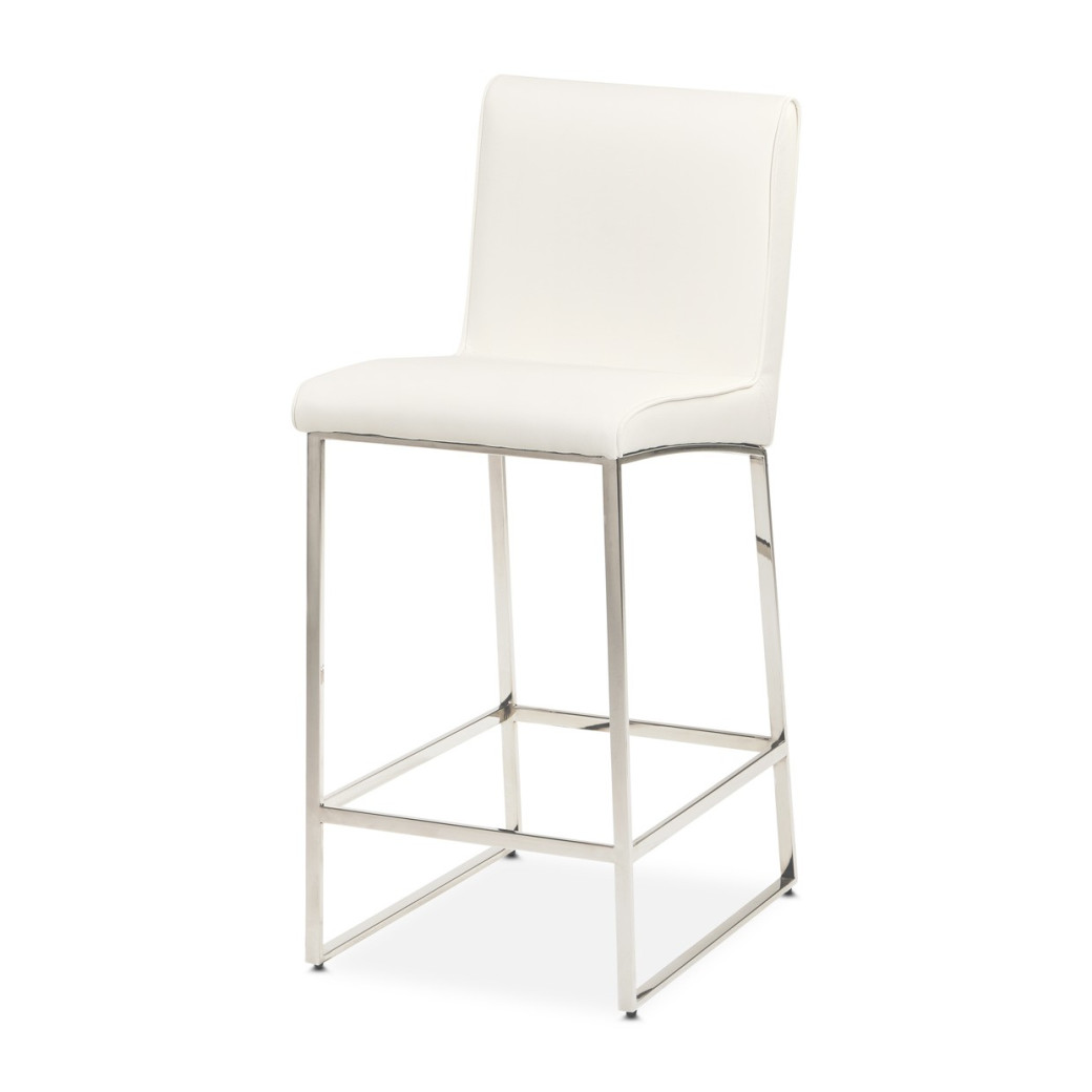 Barstool Glossy White State St. Collection By Michael Amini