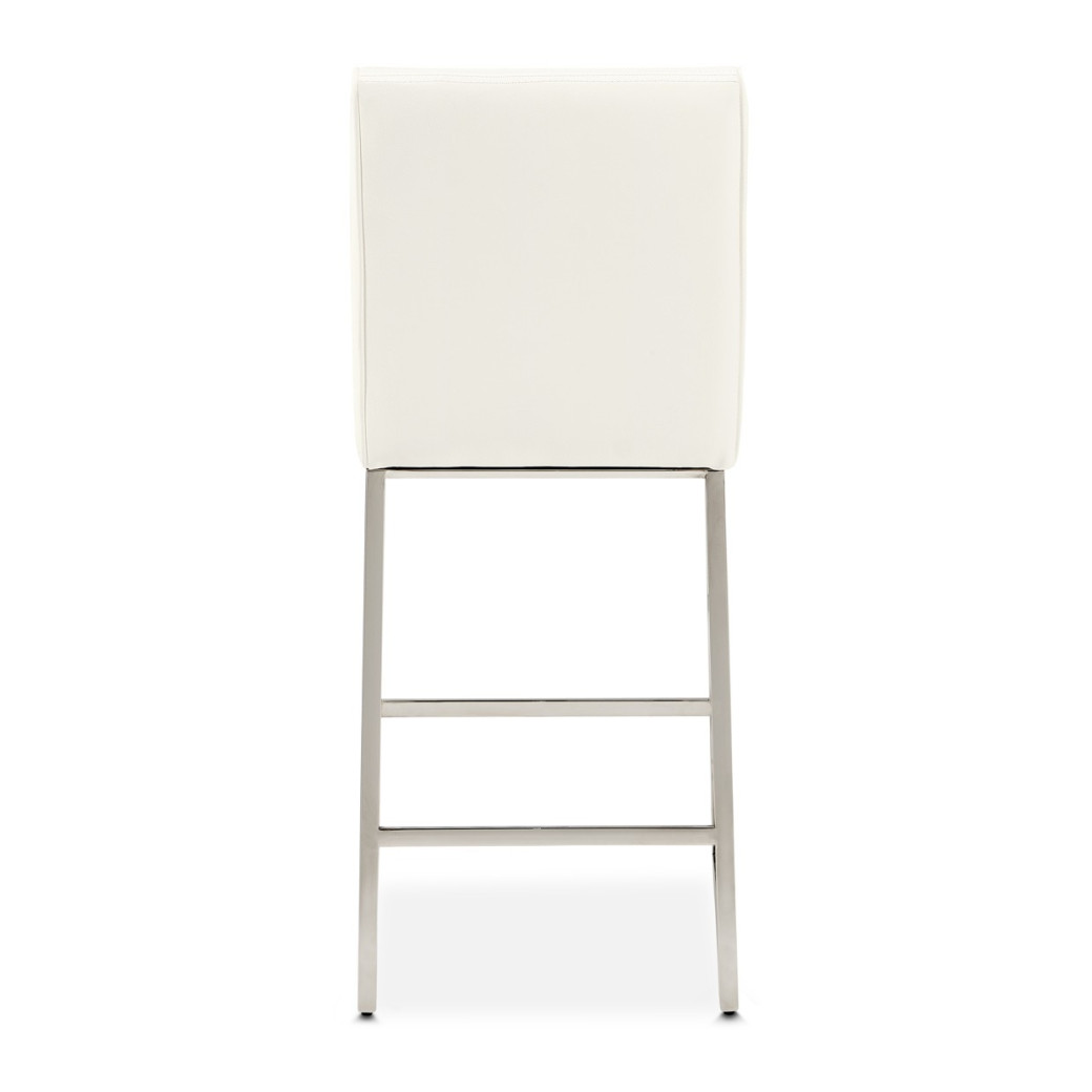 Barstool Glossy White State St. Collection By Michael Amini
