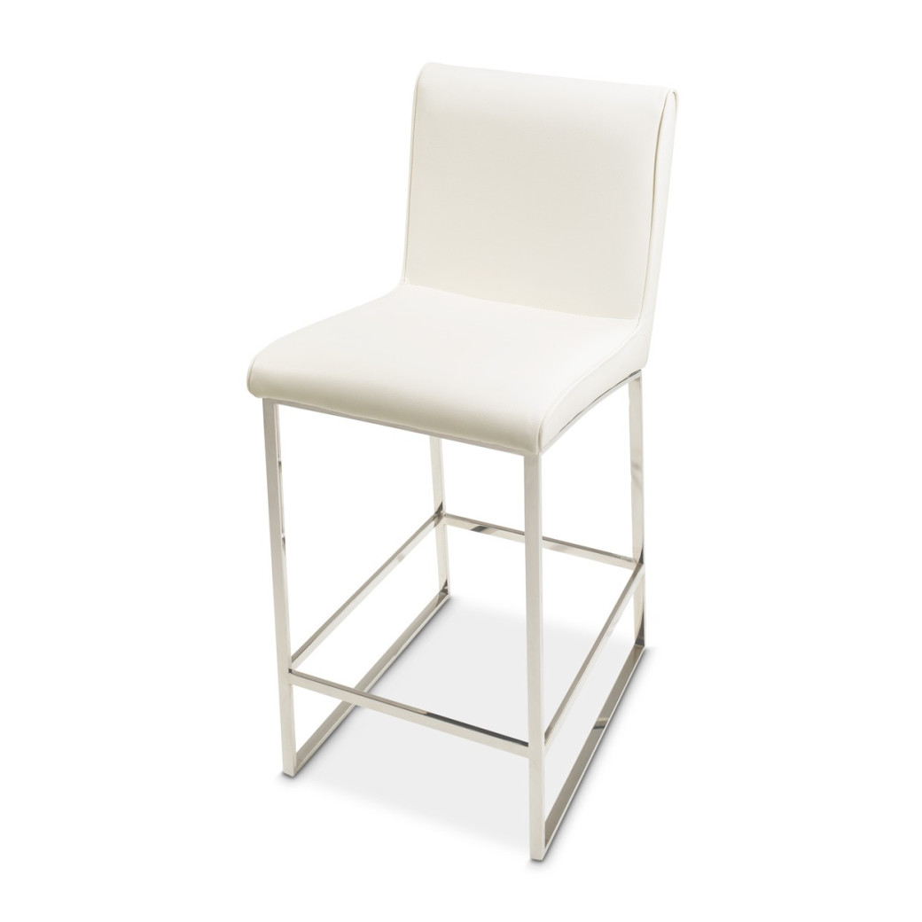 Barstool Glossy White State St. Collection By Michael Amini