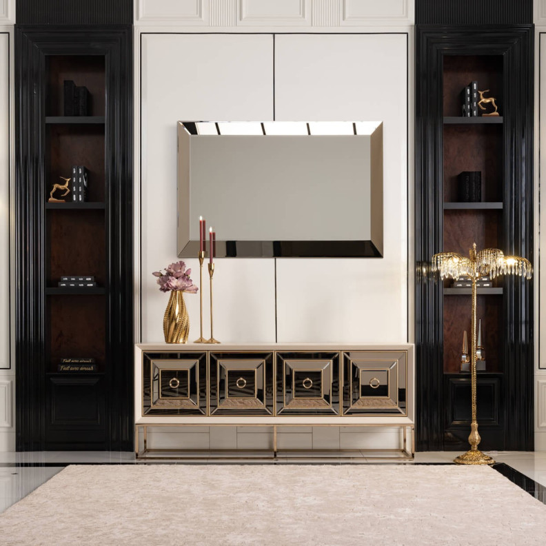 Wall Mirror Glistening Gold Madison Collection By Michael Amini LFR-MDSN260-827