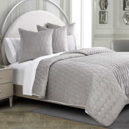 Affluent 3pc Queen Quilt Set Dove By Michael Amini  BCS-QQT3-AFLUNT-DOV