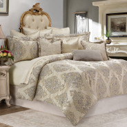 Bennett 9pc Queen Comforter Set Champagne By Michael Amini BCS-QS09-BENNET-CMP