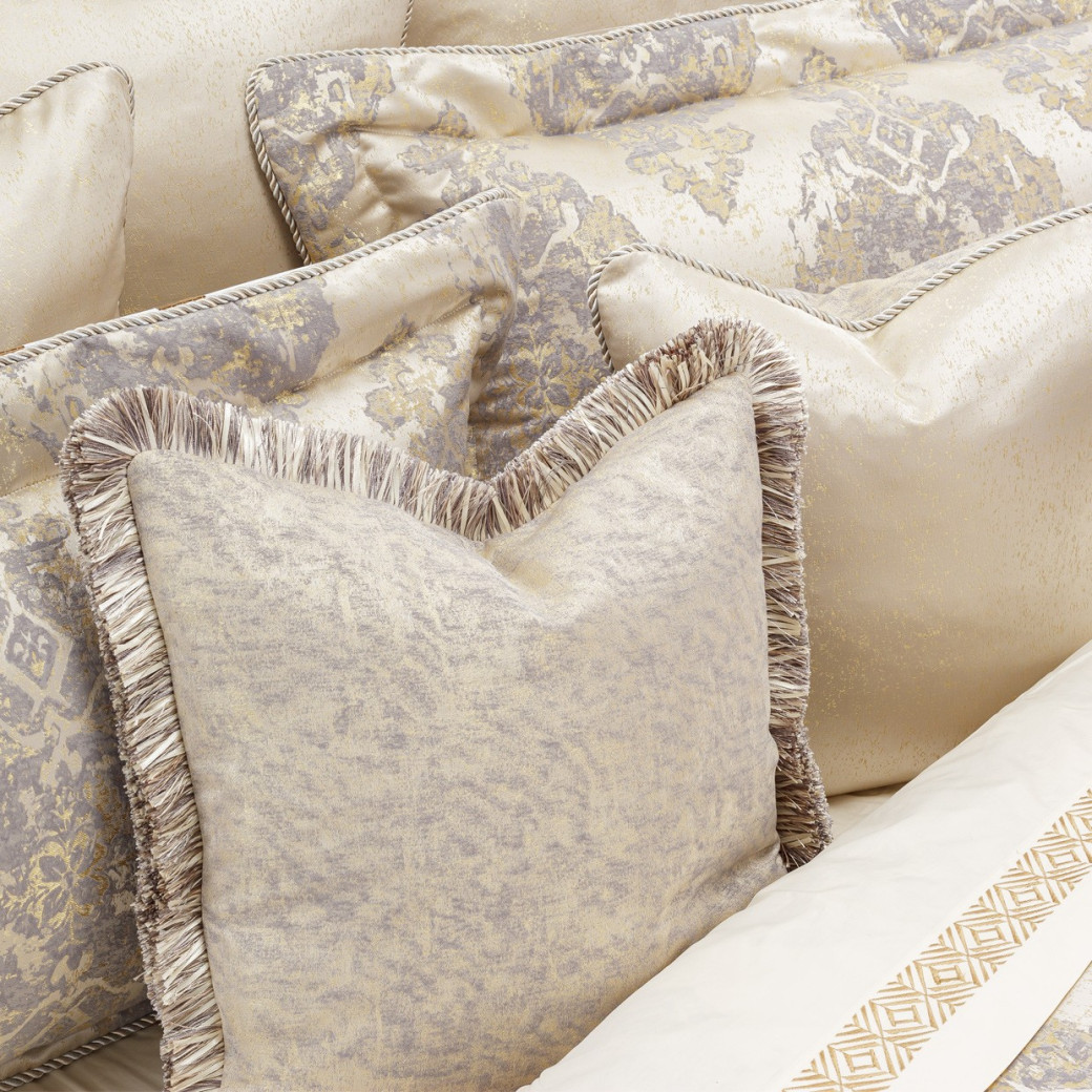 Bennett 9pc Queen Comforter Set Champagne By Michael Amini BCS-QS09-BENNET-CMP
