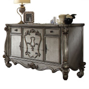 66820 7PC Dining Set Versailles Silver Antique Platinum Collection By Acme Furniture