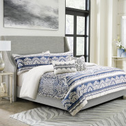 Yardley 5pc Queen Comforter Set Navy by Michael Amini BCS-QS05-YRLDY-NVY