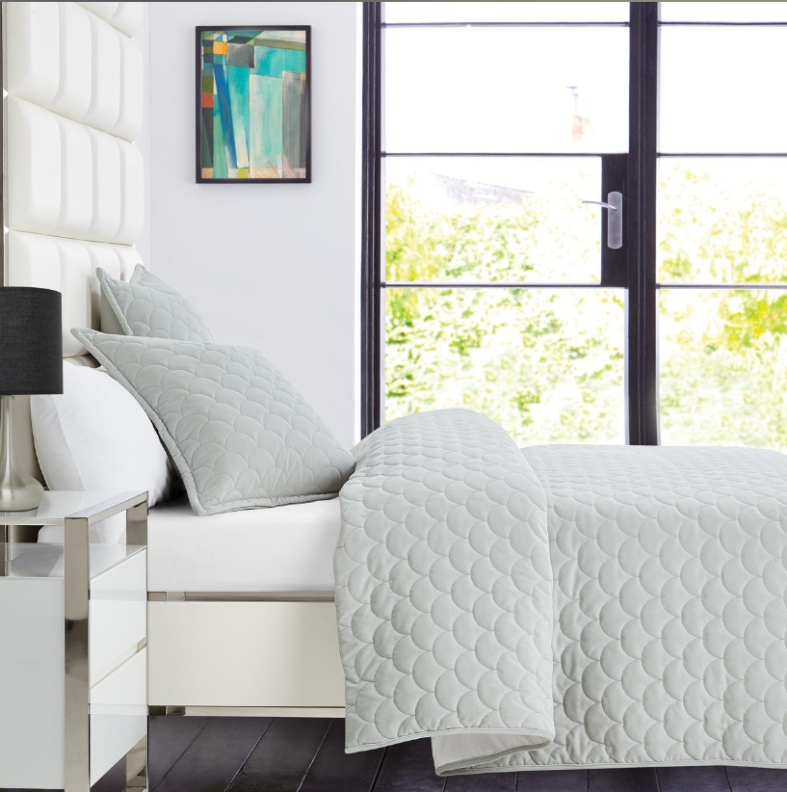 Whiteheaven 3pc Queen Coverlet/Duvet Set Frost By Michael Amini BCS-QD03-WHHVN-FRS