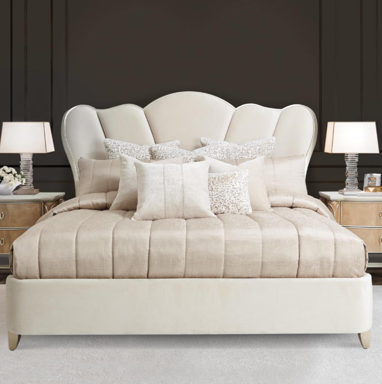 Wentworth 9pc Queen Comforter Set Latte by Michael Amini BCS-QS09-WNTWR-LAT