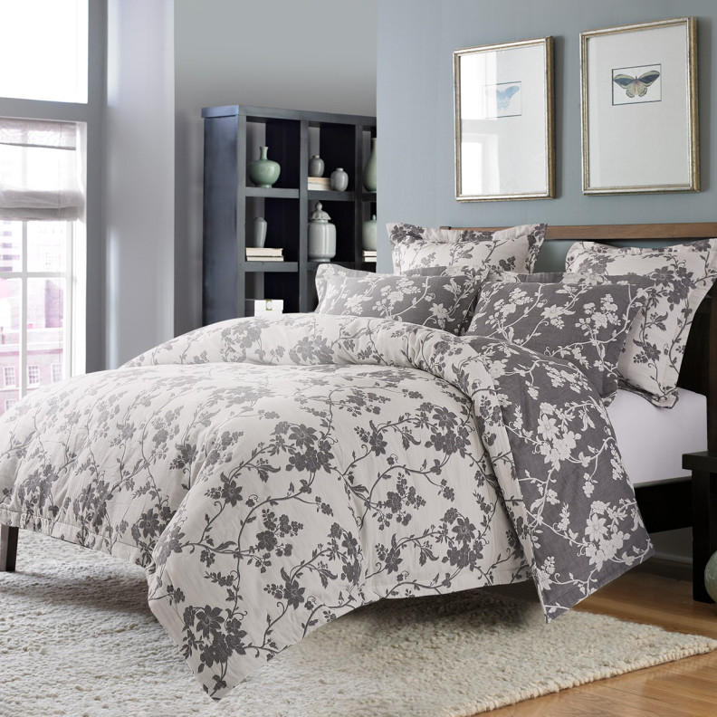 Mika 5pc Queen Duvet Set Dove by Michael Amini BCS-QD05-MIKA-DOV