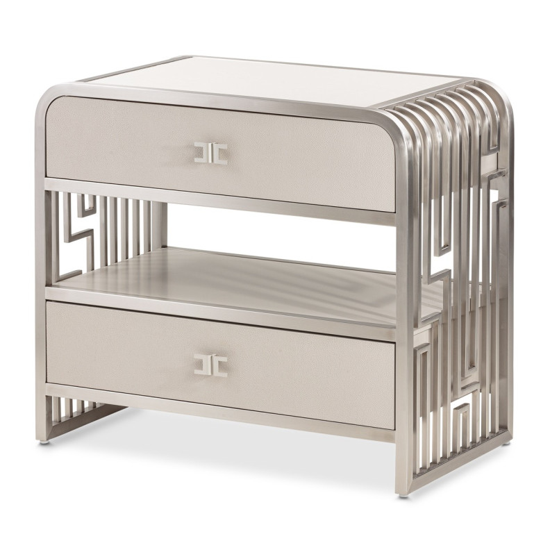 Metal Accent Cabinet-Night Stand-End Table Roxbury Collection by Michael Amini
