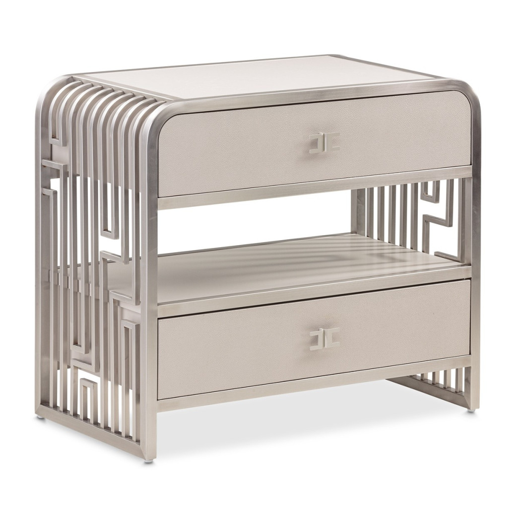 Metal Accent Cabinet-Night Stand-End Table Roxbury Collection by Michael Amini
