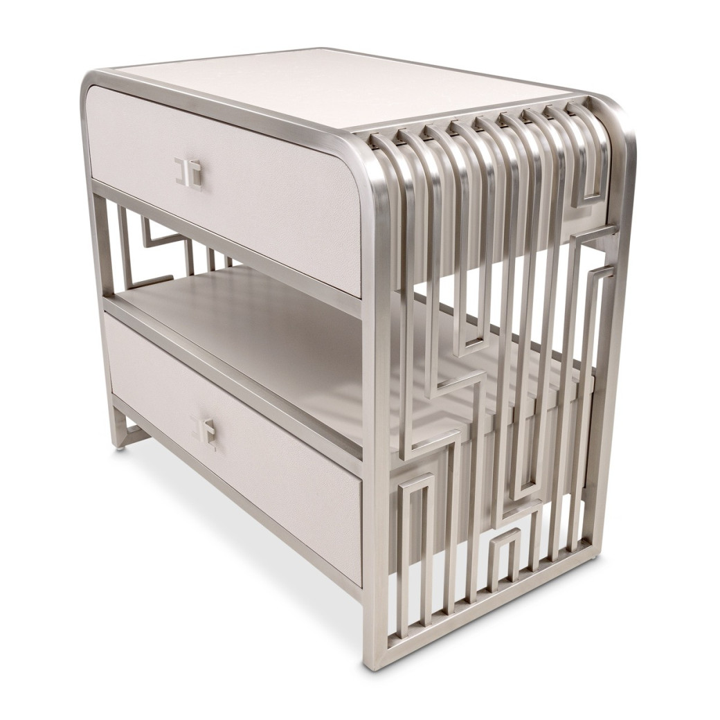 Metal Accent Cabinet-Night Stand-End Table Roxbury Collection by Michael Amini