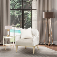 Accent Chair Porcini Medium Champagne Yvette Collection By Michael Amini  LRU-YVTE834-PCI-136