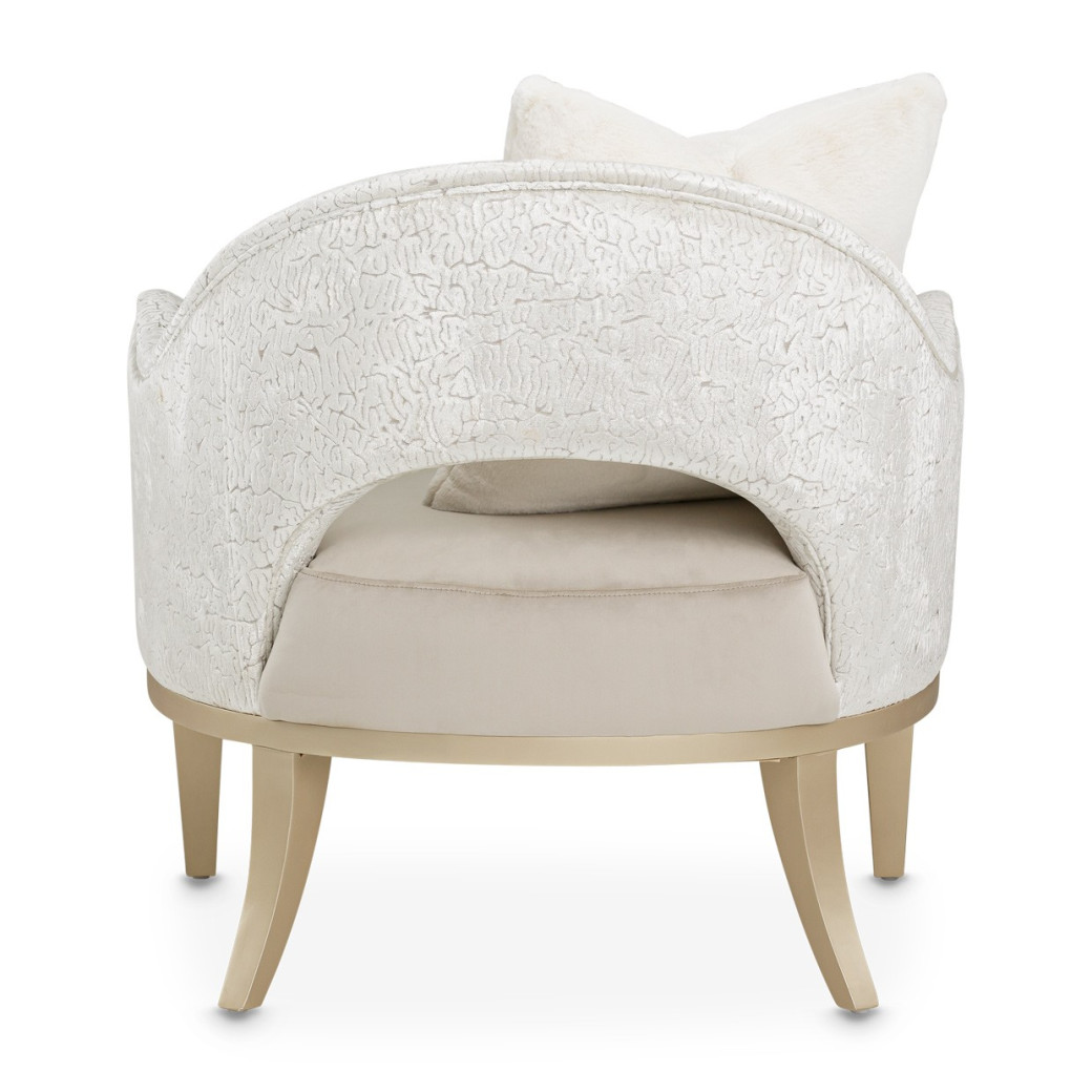 Accent Chair Porcini Medium Champagne Yvette Collection By Michael Amini  LRU-YVTE834-PCI-136