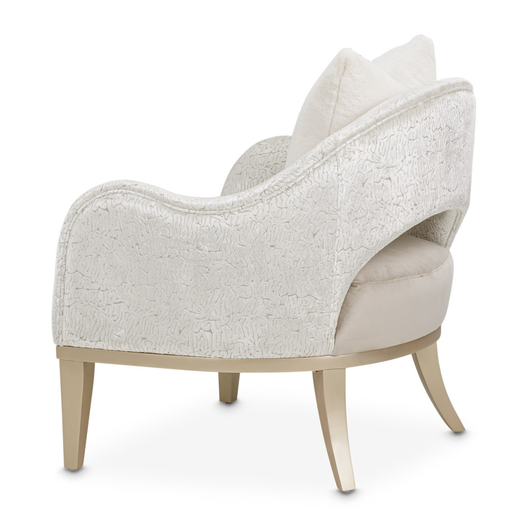 Accent Chair Porcini Medium Champagne Yvette Collection By Michael Amini  LRU-YVTE834-PCI-136