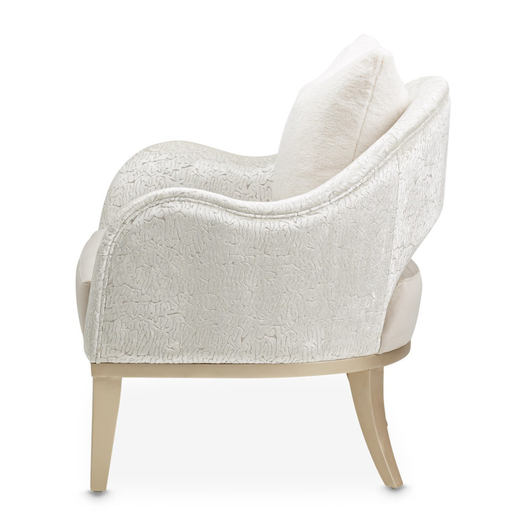 Accent Chair Porcini Medium Champagne Yvette Collection By Michael Amini  LRU-YVTE834-PCI-136