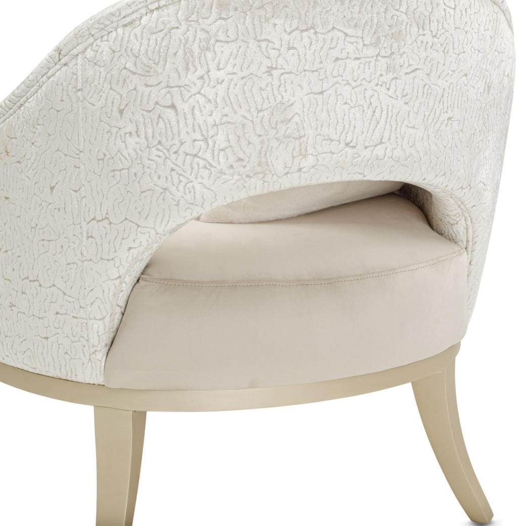Accent Chair Porcini Medium Champagne Yvette Collection By Michael Amini  LRU-YVTE834-PCI-136