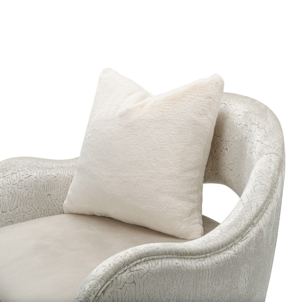 Accent Chair Porcini Medium Champagne Yvette Collection By Michael Amini  LRU-YVTE834-PCI-136