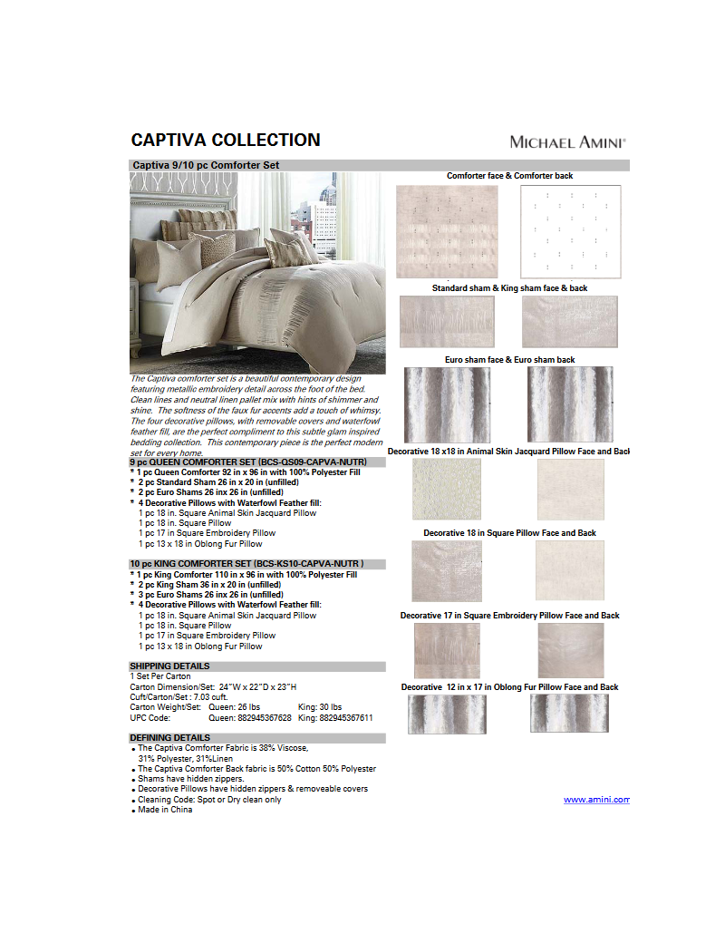 Queen Upholstered Bed Glimmering Heights Collection By Michael Amini 9011000QN-111