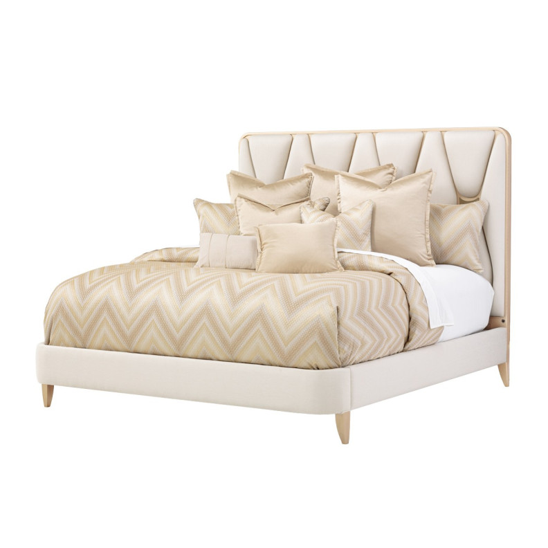 Queen Upholstered Panel Bed La Rachelle Collection By Michael Amini  9034000QN-136