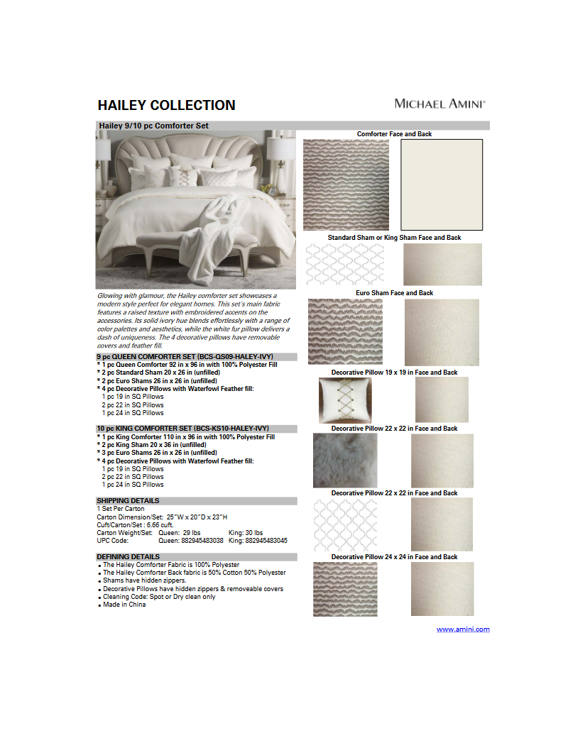 Queen Upholstered Panel Bed London Place Colection by Michael Amini NC9004000QN3-112