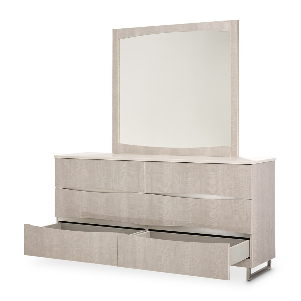 Storage Console- Dresser & Mirror Dresser Marin Collection By Michael Amini