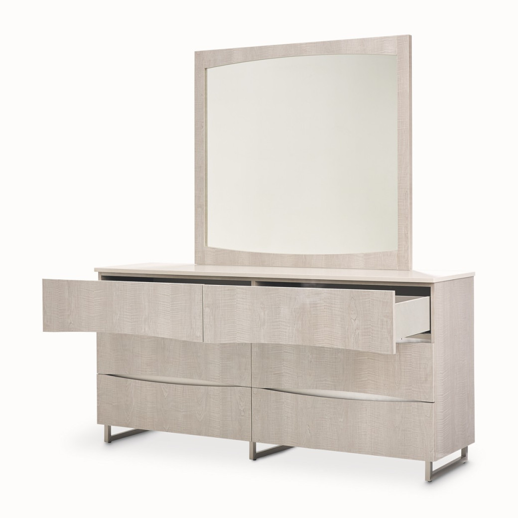 Storage Console- Dresser & Mirror Dresser Marin Collection By Michael Amini