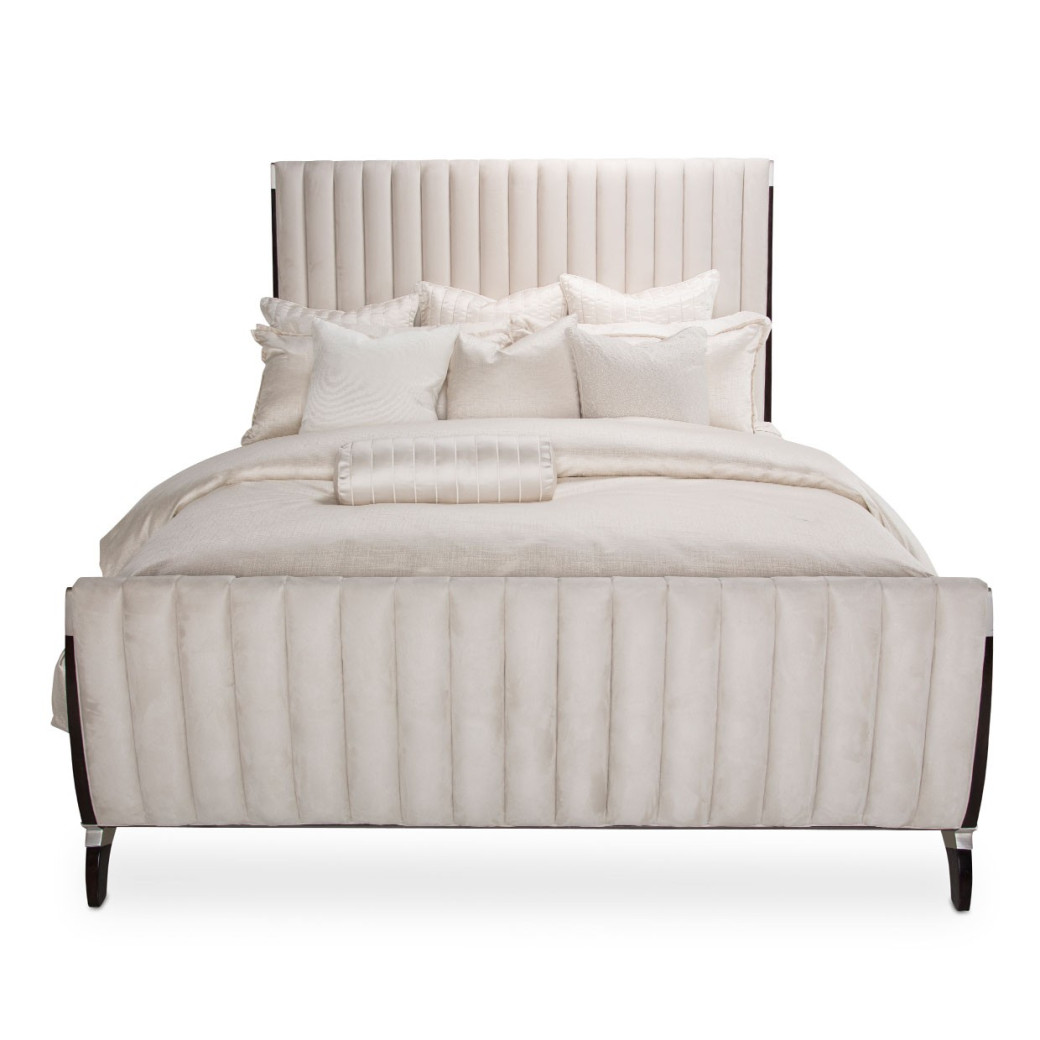 Queen Tufted Sleigh Bed Paris Chic Collection by Michael Amini N9003000QNS4-409