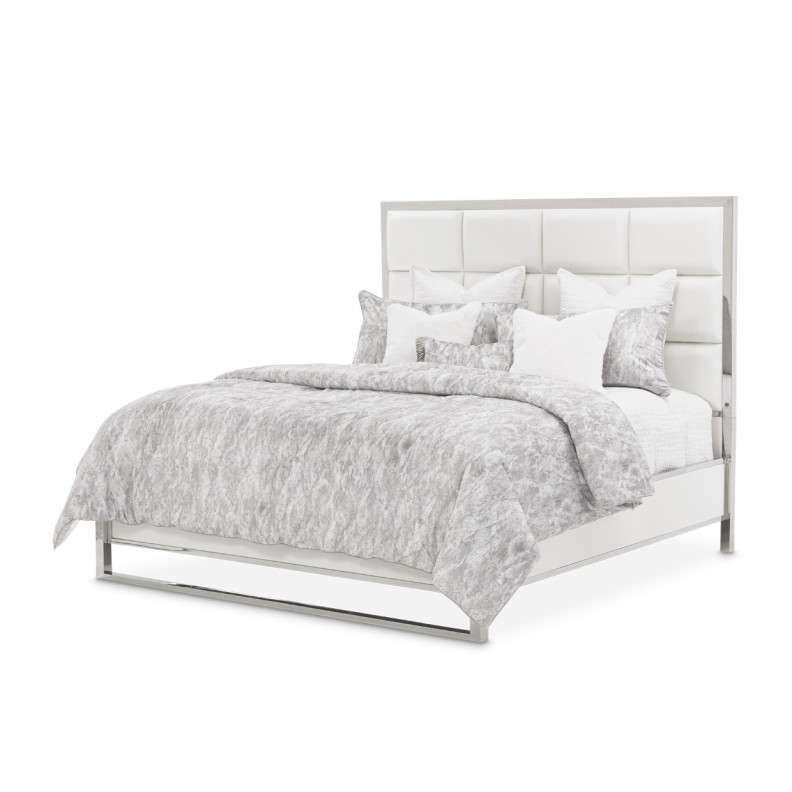 Eastern King Short Metal Panel Bed State St Collection by Michael Amini N9016000EK3LPT-116