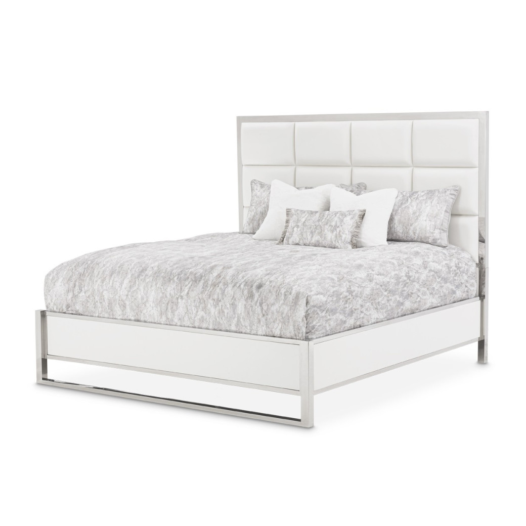 Eastern King Short Metal Panel Bed State St Collection by Michael Amini N9016000EK3LPT-116