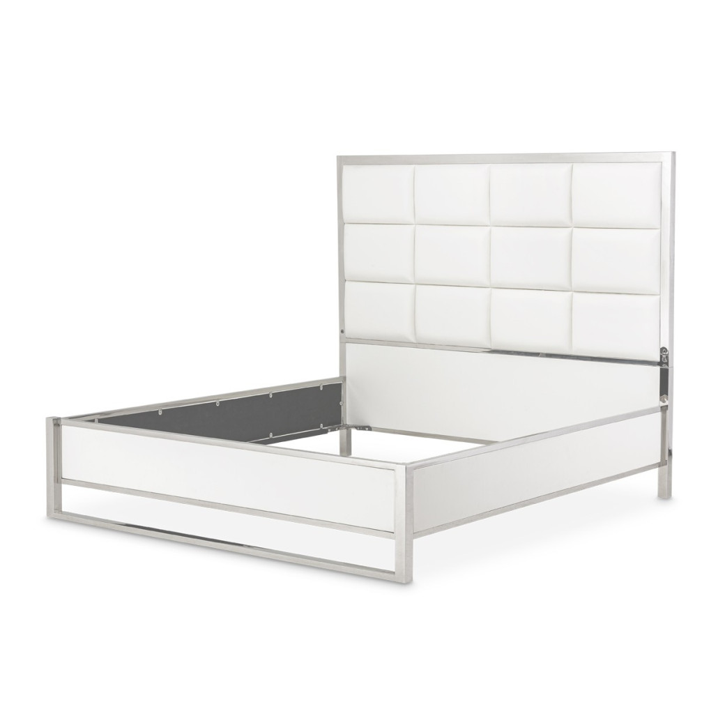 Eastern King Short Metal Panel Bed State St Collection by Michael Amini N9016000EK3LPT-116
