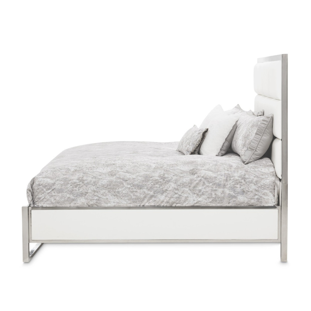 Eastern King Short Metal Panel Bed State St Collection by Michael Amini N9016000EK3LPT-116