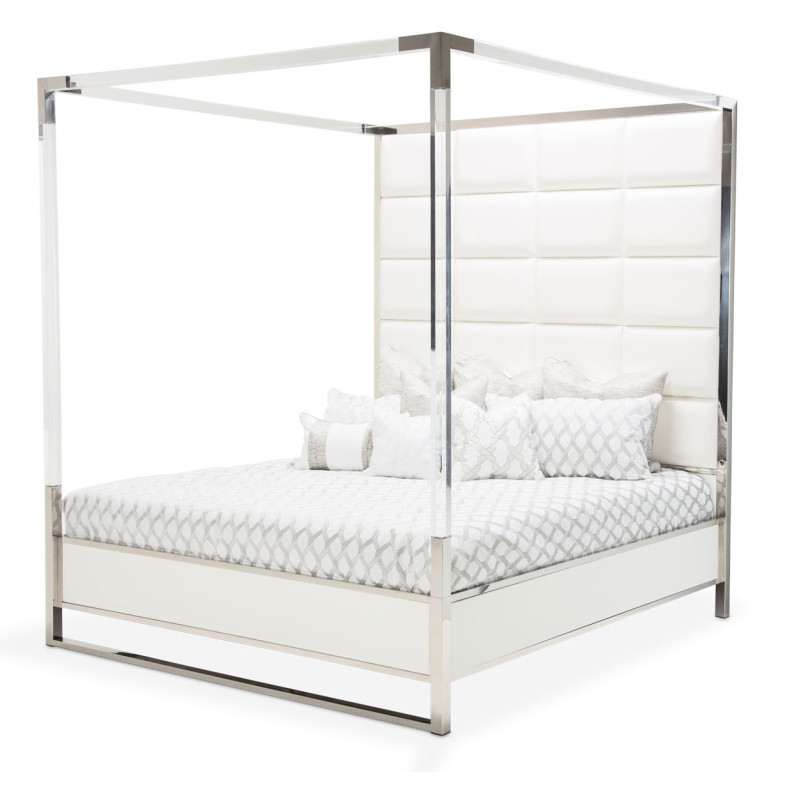 Queen Metal Canopy Bed State St Collection By Michael Amini N9016000QN4-116
