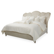 Queen Channel-Tufted Upholstered Bed Villa Cherie Caramel by Michael Amini N9008000QN-134