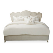 Queen Channel-Tufted Upholstered Bed Villa Cherie Caramel by Michael Amini N9008000QN-134