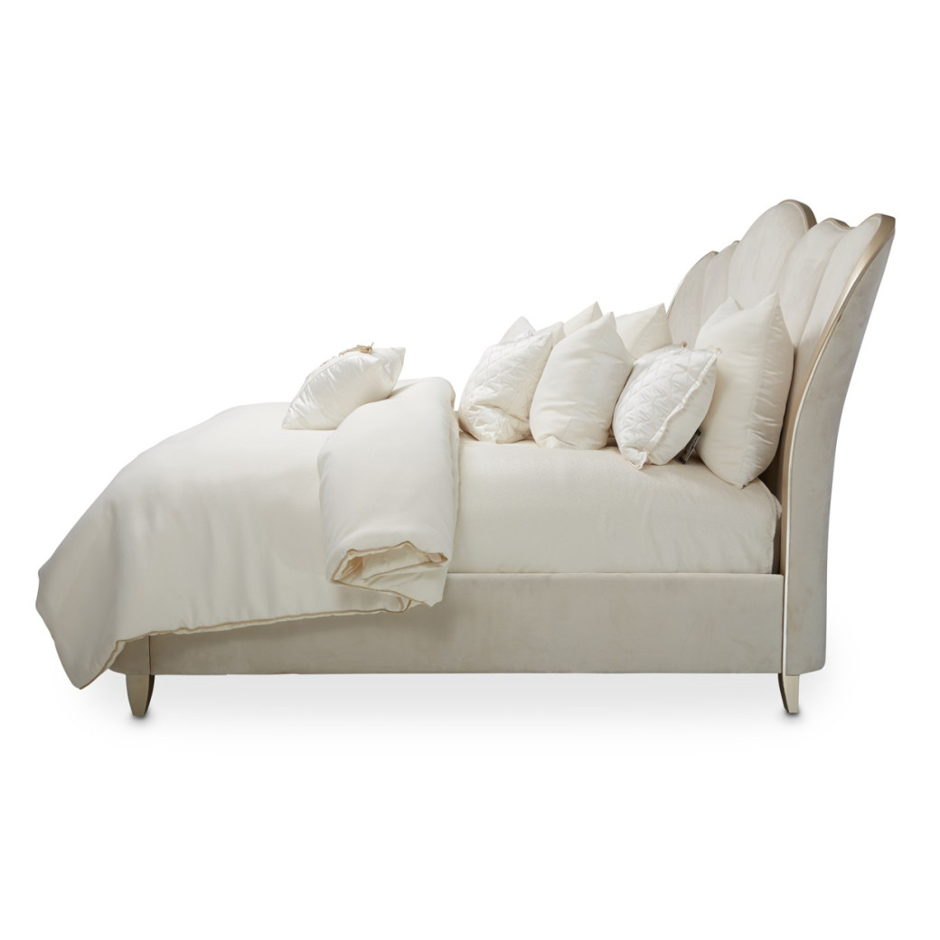 Queen Channel-Tufted Upholstered Bed Villa Cherie Caramel by Michael Amini N9008000QN-134