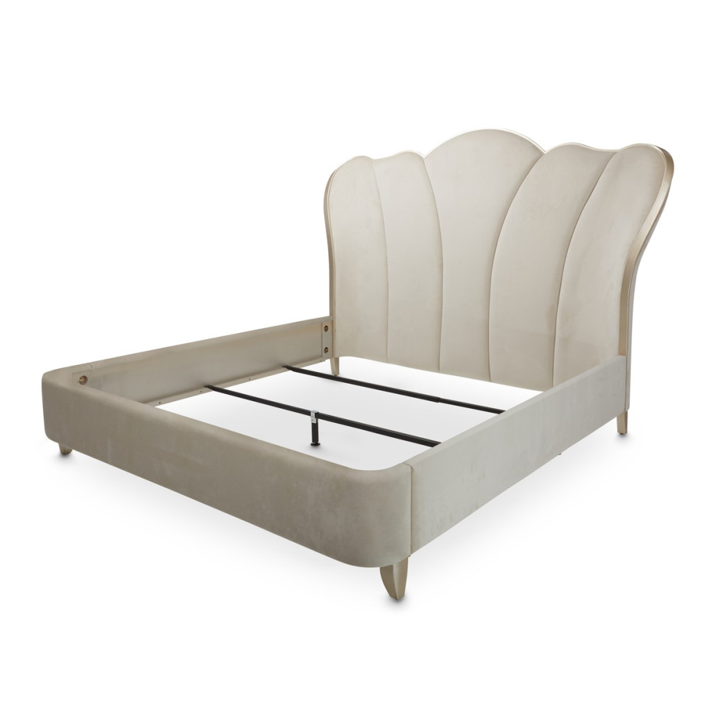 Queen Channel-Tufted Upholstered Bed Villa Cherie Caramel by Michael Amini N9008000QN-134