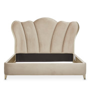 Queen Channel-Tufted Upholstered Bed Villa Cherie Hazelnut N9008000HQN-410